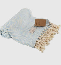Load image into Gallery viewer, Light Blue Turkish Beach Towel
