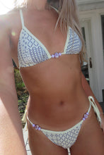Load image into Gallery viewer, Ivory Beaded Triangle Bikini Set - Juniper
