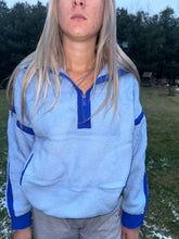 Load image into Gallery viewer, Sky Blue Half-Zip Sherpa Pullover
