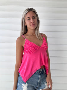 Ruffle Me Up Hot Pink Cami