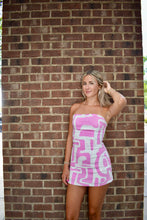 Load image into Gallery viewer, Coastal Mosaic Strapless Mini Dress
