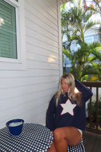 Load image into Gallery viewer, Starlit Nights Knit Sweater – Navy &amp; White
