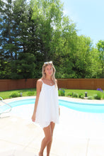 Load image into Gallery viewer, White Chiffon Flowy Mini Dress
