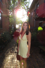 Load image into Gallery viewer, Lemon Glow Halter Mini Dress
