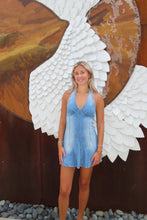 Load image into Gallery viewer, Coastal Breeze Denim Halter Mini Dress
