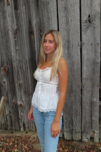 Sweet Meadow Lace Trim Top