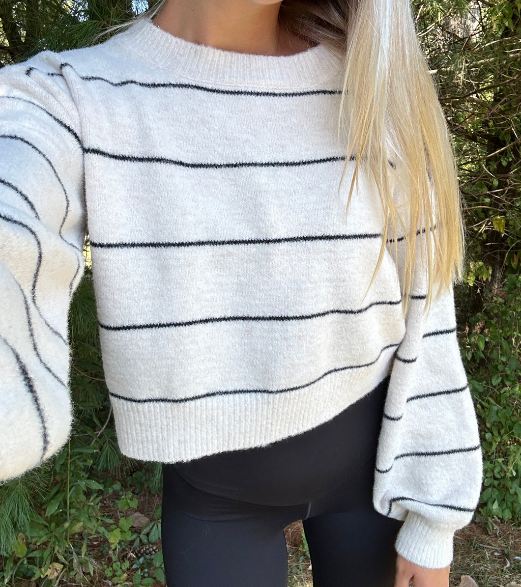 Cropped Striped Sweater