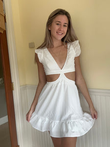 White Cutout Mini Dress