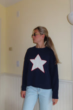 Load image into Gallery viewer, Starlit Nights Knit Sweater – Navy &amp; White
