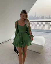 Load image into Gallery viewer, Green Long Sleeve Mini Dress
