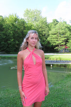 Load image into Gallery viewer, Coral Cove Halter Mini Dress
