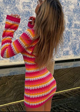 Load image into Gallery viewer, Colorful Long Sleeve Bodycon Dress
