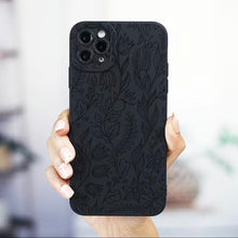 Load image into Gallery viewer, Black Floral IPhone Case

