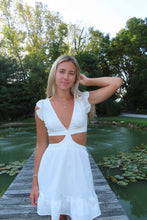 Load image into Gallery viewer, White Cutout Mini Dress

