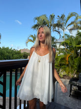 Load image into Gallery viewer, White Chiffon Flowy Mini Dress - Juniper
