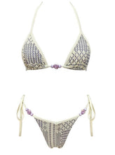 Load image into Gallery viewer, Ivory Beaded Triangle Bikini Set - Juniper
