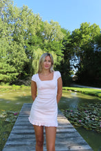 Load image into Gallery viewer, Blush Lace Trim Mini Dress - Juniper
