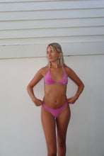 Load image into Gallery viewer, Pink Champagne Sparkle Triangle Bikini Set
