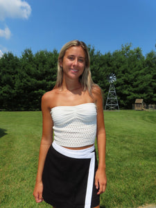 White Knit Tube Top