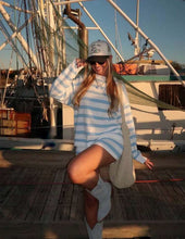Load image into Gallery viewer, Seaside Stripes Knit Set – Blue &amp; White
