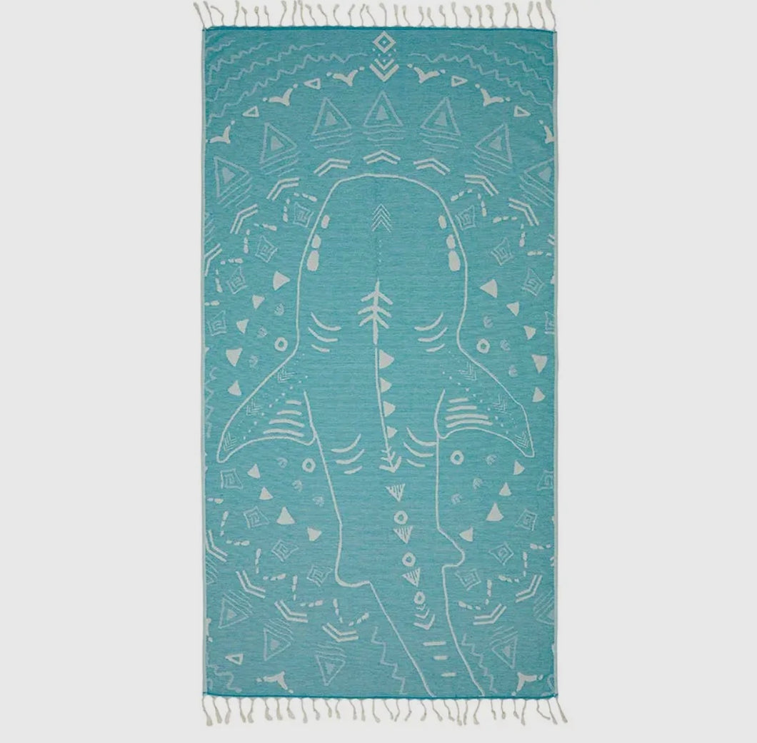 Ocean Whale Abstract Beach Towel