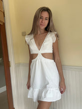 Load image into Gallery viewer, White Cutout Mini Dress
