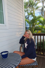 Load image into Gallery viewer, Starlit Nights Knit Sweater – Navy &amp; White
