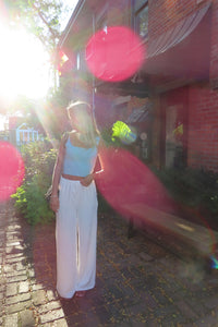 Coastal Breeze White Linen Pants