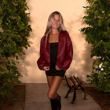 Load image into Gallery viewer, Burgundy Blaze Leather Jacket
