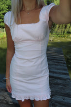 Load image into Gallery viewer, Blush Lace Trim Mini Dress - Juniper
