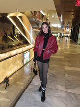 Load image into Gallery viewer, Burgundy Blaze Leather Jacket
