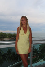 Load image into Gallery viewer, Lemon Glow Halter Mini Dress

