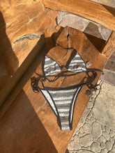 Load image into Gallery viewer, Navy Woven Triangle Tie Bikini Set - Juniper
