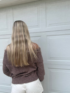 Cozy Off-the-Shoulder Knit Sweater
