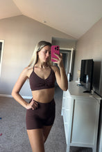 Load image into Gallery viewer, Cocoa Sculpt Workout Set – Top &amp; Shorts
