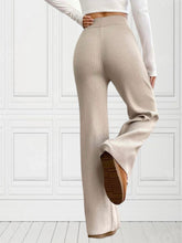 Load image into Gallery viewer, Tan Knit Ribbed Flare Pants
