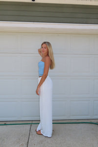 Coastal Breeze White Linen Pants