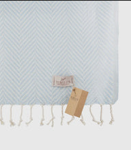 Load image into Gallery viewer, Light Blue Turkish Beach Towel
