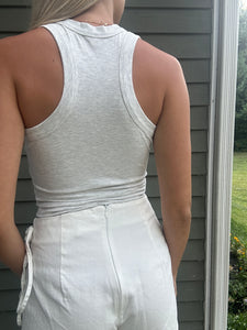 The Essential Grey Ribbed Tank Top