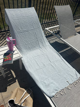 Load image into Gallery viewer, Light Blue Turkish Beach Towel
