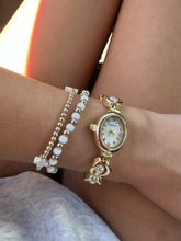 Load image into Gallery viewer, Gold Pearl Link Bracelet Watch
