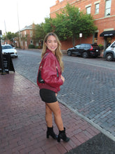 Load image into Gallery viewer, Burgundy Blaze Leather Jacket
