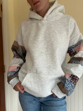 Load image into Gallery viewer, Grey Patchwork Hoodie
