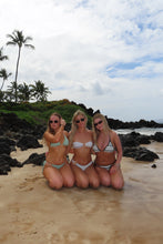 Load image into Gallery viewer, Navy Woven Triangle Tie Bikini Set - Juniper
