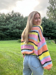 Muilti Color Chunky Sweater Cardigan