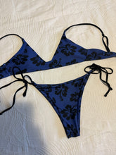 Load image into Gallery viewer, Black and Blue Floral Bikini Set
