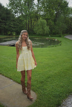 Load image into Gallery viewer, Lemon Breeze Tiered Mini Dress
