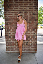 Load image into Gallery viewer, Blush Bow Back Mini Dress
