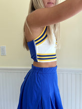 Load image into Gallery viewer, Yellow and Blue TS Cheer Uniform
