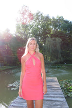 Load image into Gallery viewer, Coral Cove Halter Mini Dress

